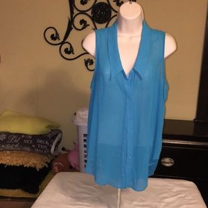 Blue Rory Beca medium size sleeveless silk tank tops